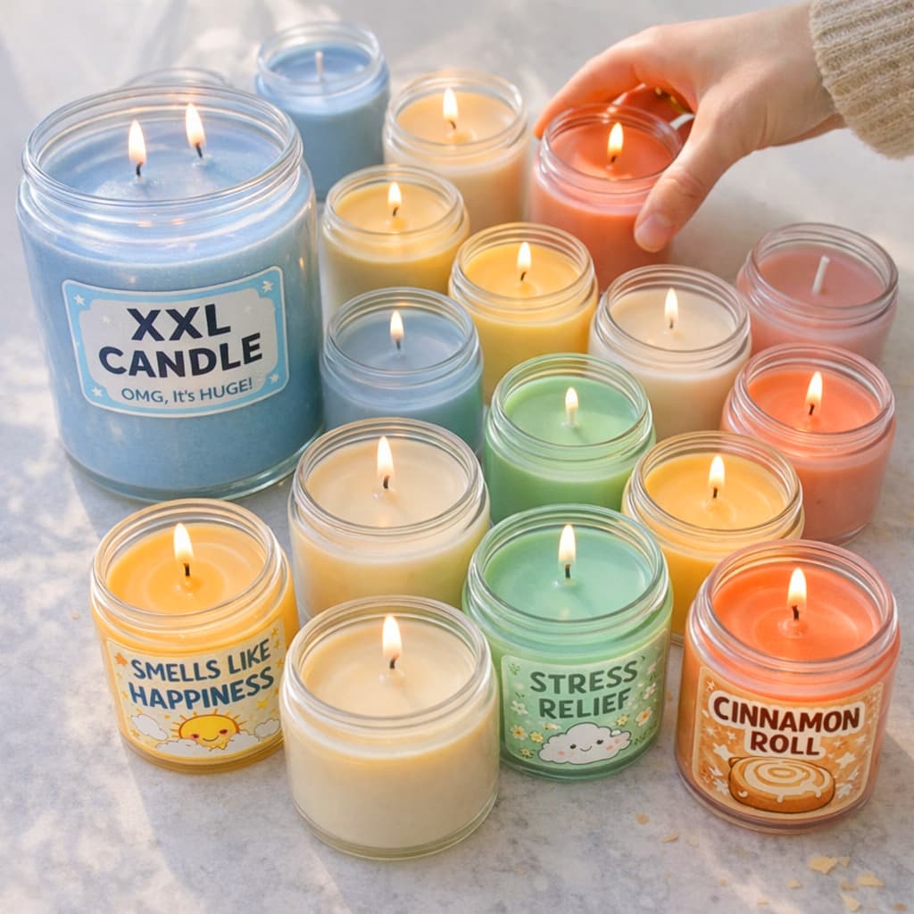 Packaging and content kit for candle makers